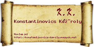 Konstantinovics Károly névjegykártya